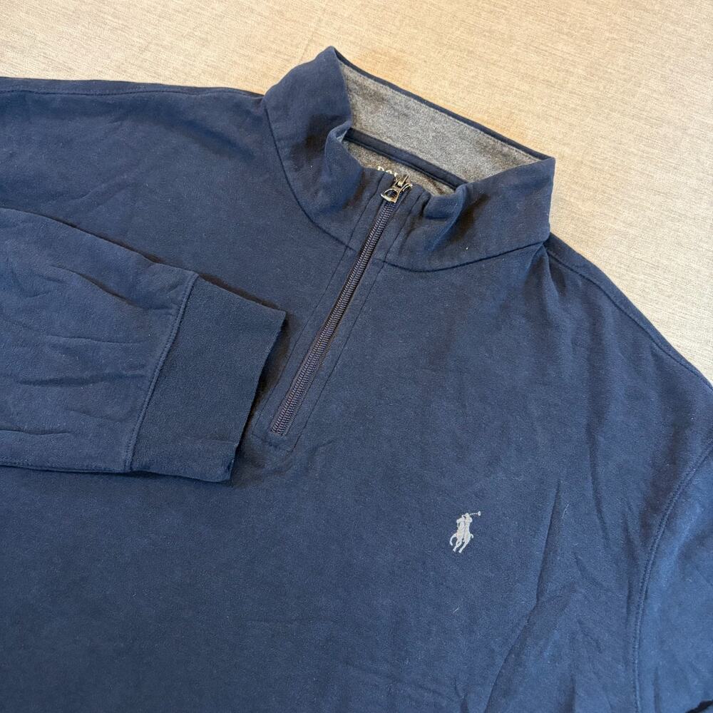 Polo Ralph Lauren Quarter Zip Pullover Size XXL Navy BLue Sweater Blue Pony